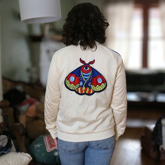 adidas Jackets & Blazers - Adidas Rare Moth Print Zip-Up Sports Jacket Windbreaker - Size Small